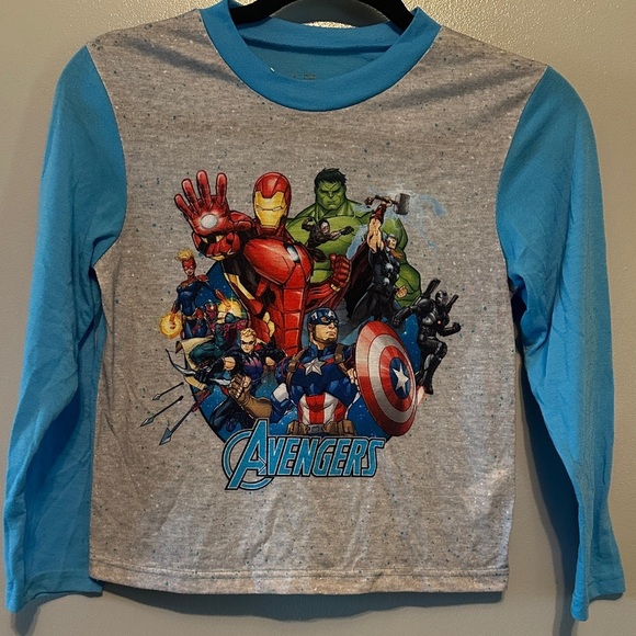 Marvel Avengers Kids Long Sleeve Tee - Blue and Gray - Picture 1 of 4